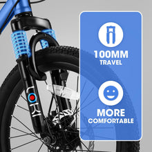Load image into Gallery viewer, S20101 20" Kids' Bike, Boys Girls Mountain Bike Ages 8-12, 7 Speed Teenager Children Kids' Bicycles, Front Suspension Disc Brake Rear V-Brake, High Steel Frame
