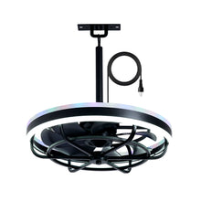 Load image into Gallery viewer, Ceiling Fan Light LED Light Source And Remote Control, 3000 - 6500K Dimmable LED Fan Light, 6 Speeds, For Living Room - Matte Black