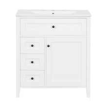 Load image into Gallery viewer, Modern Bathroom Vanity With Sink, 3 Drawers And Adjustable Shelf