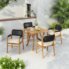 Load image into Gallery viewer, Outdoor Rustic Patio Acacia Bistro Set With Cushions