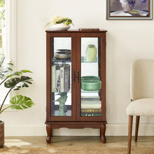 Load image into Gallery viewer, Curio Cabinet Lighted Curio Diapaly Cabinet With Adjustable Shelves And Mirrored Back Panel, Tempered Glass Doors (3 Tier), (E26 Light Bulb Not Included)