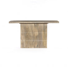 Load image into Gallery viewer, Solid Wood Distressed Pedestal Console Table - Light Brown