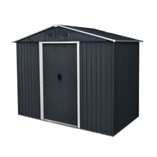 Load image into Gallery viewer, Outdoor Metal Storage Shed With Sliding Door And Foundation For Backyard, Patio, Lawn