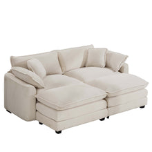 Load image into Gallery viewer, Modern Oversized Modular Cushion Sofa With Ottoman, Low Back, Deep Seating Sofa Set