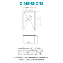 Load image into Gallery viewer, Undermount Steel Kitchen Sink, Deep Single Bowl Basin