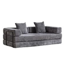 Load image into Gallery viewer, Convertible Floor Sofa Bed With Pillow Back Support Armrest