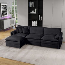 Load image into Gallery viewer, Modern Comfy Deep Seat Modular Sectional Sofa Cloud Couch With Ottoman