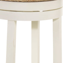 Load image into Gallery viewer, Swivel Backless Counter Height Bar Chair With Footrest 24" - Natural and Antiqued White
