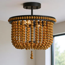 Load image into Gallery viewer, Unique Statement Two Light Metal Dimmable Flush Chandelier - Brown / Black