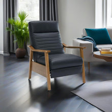 Load image into Gallery viewer, Asher - Modern Push Back Recliner With Wood Arms