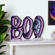 Load image into Gallery viewer, Halloween Ghost Tabletop Sign With LED - Purple / Black / White