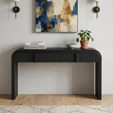 Load image into Gallery viewer, Double Pedestal Console Table With Two Drawers (738135) - Black