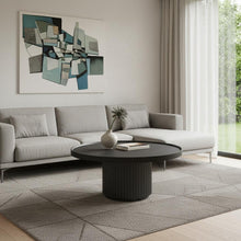 Load image into Gallery viewer, Solid Wood Round Pedestal Coffee Table - Dark Gray