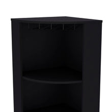 Load image into Gallery viewer, 71" Wood Accent Corner Bar Cabinet - Black