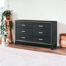 Load image into Gallery viewer, Solid Wooden Six Drawer Double Dresser - Black