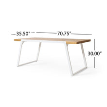 Load image into Gallery viewer, Outdoor Dining Table With Slat Top - Teak / White