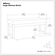Load image into Gallery viewer, Milltown - Upholstered Ottoman Bench