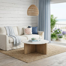 Load image into Gallery viewer, Marble Round Coffee Table - White / Brown