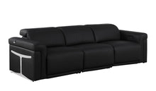 Load image into Gallery viewer, Top Grain Leather Reclining Metal USB Sofa (720428) - Black
