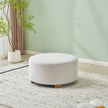 Load image into Gallery viewer, Round Ottoman, Minimalist Footstool - White