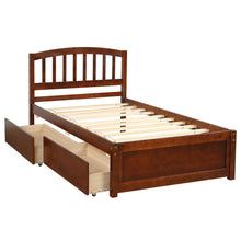 Load image into Gallery viewer, Platform Storage Bed Wood Bed Frame With Two Drawers And Headboard