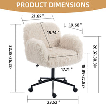 Load image into Gallery viewer, Swivel Chair With Adjustable Armrests And Wheels For Home Office - Beige