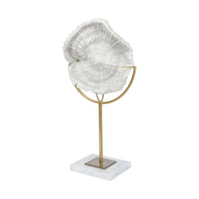 Load image into Gallery viewer, Coastal Tabletop Sculpture - Antiqued Gold / White