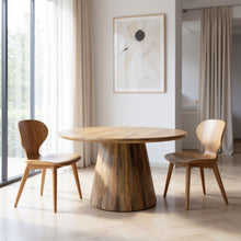 Load image into Gallery viewer, 54" Solid Wood Pedestal Base Round Top Dining Table - Natural