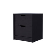 Load image into Gallery viewer, 19" Two Drawer Nightstand With Integrated Tech - Black