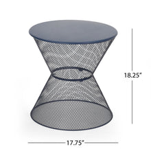 Load image into Gallery viewer, Zine - Outdoor Side Table With Hourglass Shaped And Iron Frame - Navy