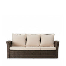 Load image into Gallery viewer, All-Weather Wicker 3 Seat Patio Sofa With Thick Cushions