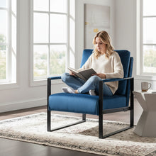 Load image into Gallery viewer, Classic Mid Century Modern Accent Chair With Durable Square Metal Frame, Armchair