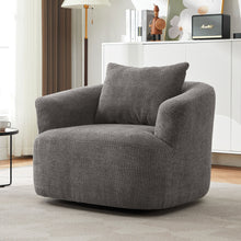 Load image into Gallery viewer, 360° Swivel Barrel Sofa Chair With Throw Pillow, Upholstered Accent Chair