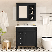 Load image into Gallery viewer, Bathroom Vanity With Medicine Cabinet, Royal Mirror Cabinet, Modern Bathroom Storage Cabinet With 2 Soft Closing Doors And 4 Drawers