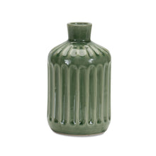 Load image into Gallery viewer, Striped Bud Table Vase - Green