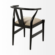 Load image into Gallery viewer, Upholstered Linen Wishbone Back Dining Side Chair - Cream