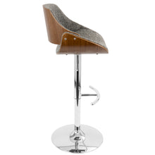 Load image into Gallery viewer, Fabrizzi - Mid Century Modern Adjustable Barstool With Swivel With Rounded T Footrest (Set of 3)
