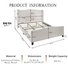 Load image into Gallery viewer, Platform Bed Frame With Tall Headboard And High Footboard