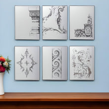Load image into Gallery viewer, Decorative Antiqued Glass Metal Framed Mirror (Set of 6) - Black