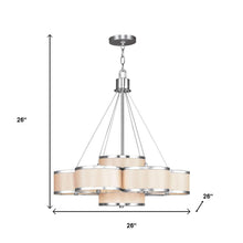 Load image into Gallery viewer, Seven Light Metal Dimmable Chandelier With Shades - Nickel