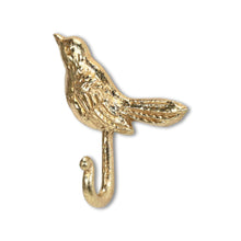 Load image into Gallery viewer, 5" Cast Iron Bird Wall Hook - Gold