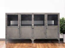 Load image into Gallery viewer, 61" Metal Enclosed Storage TV Stand - Gray