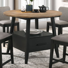Load image into Gallery viewer, Arunda Yukon - Round Counter Height Dining Table With Pedestal Base And Built In Drawer - Oak
