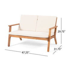 Load image into Gallery viewer, Serenit - 2 Piece Patio Set With Cushions, Loveseat And Coffee Table - Beige / Brown