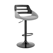 Load image into Gallery viewer, Iron Swivel Low Back Adjustable Height Bar Chair - Light Gray And Black