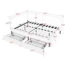 Load image into Gallery viewer, Upholstered Platform Bed Frame With 2 Storage Drawers And Adjustable Sofa Bed