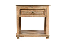 Load image into Gallery viewer, 28" Distressed One Drawer Solid Wood Nightstand - Natural