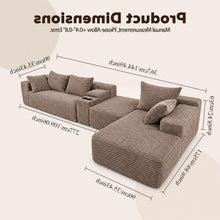 Load image into Gallery viewer, U-Shaped Modular Sofa With Cup Holders And Storage For Living Rooms - Coffee