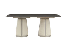 Load image into Gallery viewer, Kasa - Sintered Stone Top Dining Table - Stone Gray / Champagne