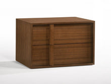 Load image into Gallery viewer, Modern Nightstand With Two Integrated Drawers - Walnut